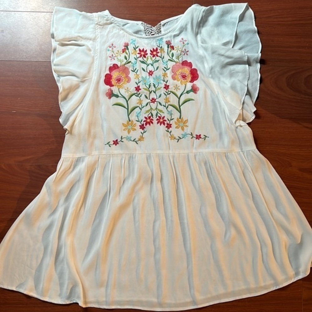Embroidered white blouse women’s L‎